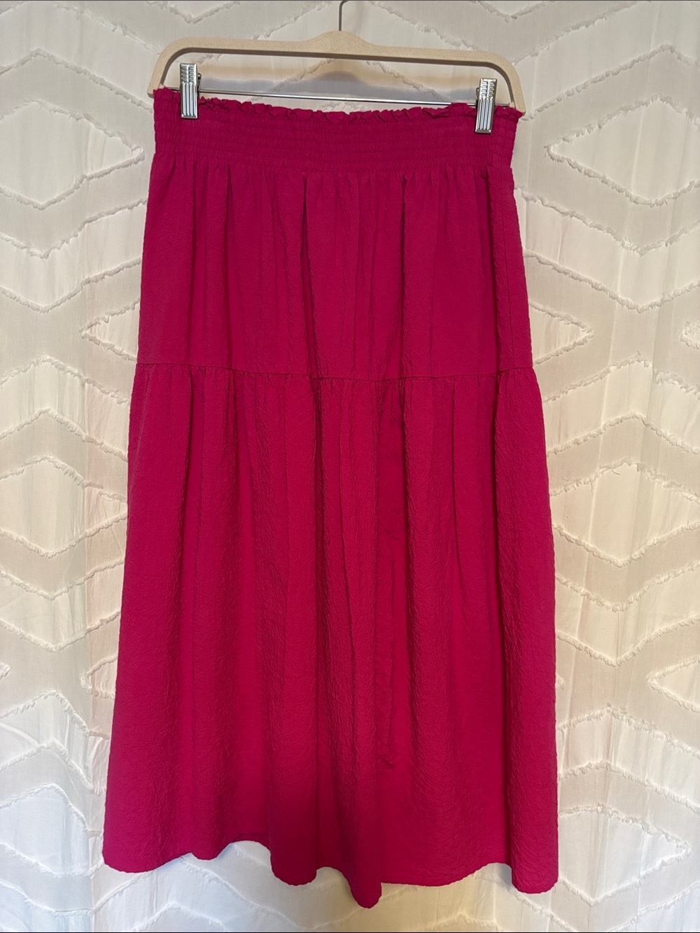 Nine West Fuchsia Maxi Skirt with Smocked Waist